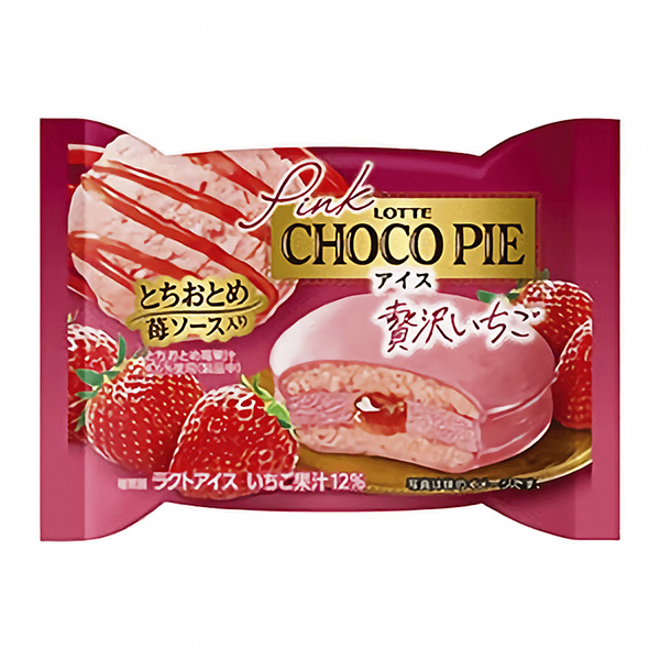 包裝設(shè)計公司推薦粉色巧克力冰淇淋奢侈草莓樂天冰淇淋類包裝設(shè)計(圖1)